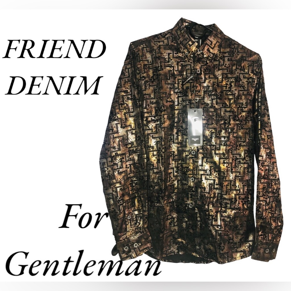 NWT- FRIEND DENIM🔥long sleeve- shirt size S- Regular SLIM-FIT